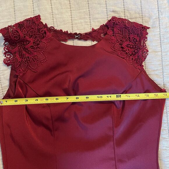 KLEINFELD Formal Dress Sz 6 Gown Bridesmaid Prom Holiday Burgundy Red Party EUC - Picture 14 of 16